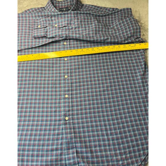Ralph Lauren Blue Red‎ Checked Classic Fit Button Down XXL - Picture 3 of 6